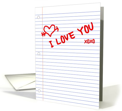 i love you notebook paper : happy valentine's card (896997)