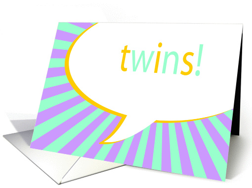 twins! comic speech bubble card (904273)