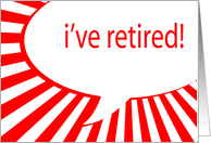 i’ve retired! comic speech bubble party invitation card