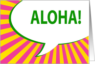 aloha! comic speech bubble invitation card