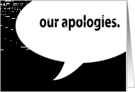 our apologies. card