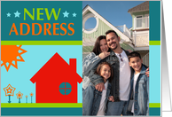 new address photo card (colorful home) card