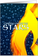 camping under the stars camp out invitation card