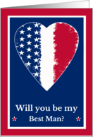 For Best Man Invitation Military Wedding with Patriotic Heart card