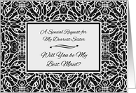Sister Best Maid Invitation with Elegant Art Nouveau Design card