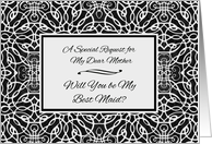 Mother Best Maid Invitation with Elegant Art Nouveau Design card