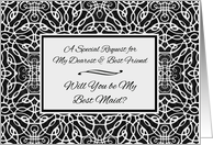 Best Friend for Best Maid Invitation with Art Nouveau Lines card