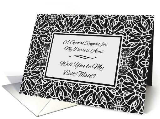 Aunt Best Maid Invitation with Art Nouveau Line Design card (1018709)