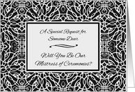 Mistress of Ceremonies Invitation, Art Nouveau Design card