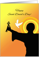 Saint David’s Day with Silhouette with Dove and Him Holding a Leek card
