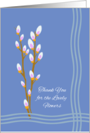 Thank You for Flowers Sympathy with Catkins on Branches card
