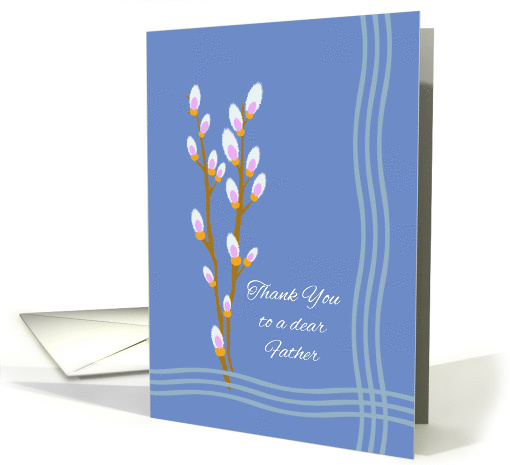 Father Priest Thank You Sympathy with Spring Catkins Illustration card