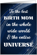 For Birth Mom Mothers Day with Stars and Swirls in Blue and Silver card