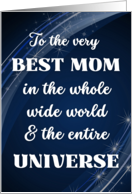 For Mom from Son Mothers Day with Stars and Swirls in Blue card