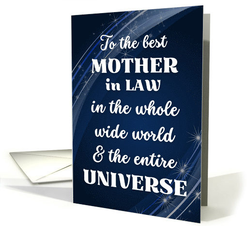 For Mother in Law Mothers Day with Stars and Swirls in Blue card