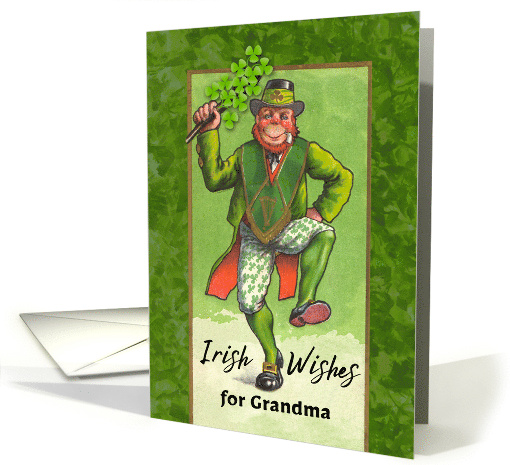 For Grandma St Patrick's Day with Vintage Dancing Leprechaun card