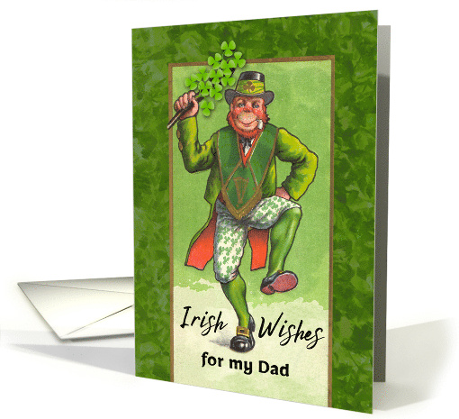 For Dad St Patrick's Day with Vintage Leprechaun Dancing card