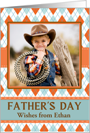 Custom Front Father’s Day Add Your Photo Argyle Pattern card