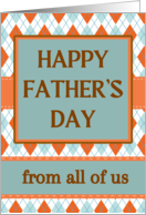From All of Us Children Fathers Day with Geometric Argyle Design card
