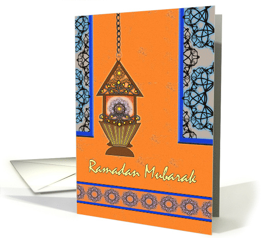 Ramadan Mubarak, Fanoos Lantern and Filigree Windows card (1106778)