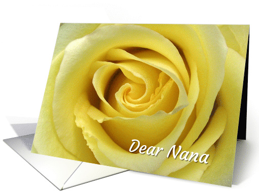 Nana Birthday with Yellow Rose Up Close and Poem card (1109160)