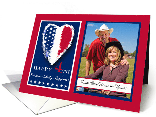 Add Your Picture, 4th of July Photo Card, From Our Home to Yours card
