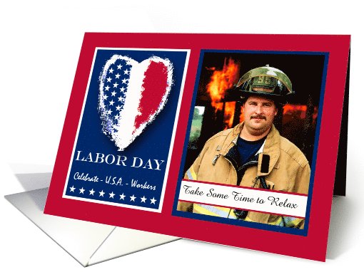 Patriotic Labor Day, Add Your Own Photo and Message card (1118594)