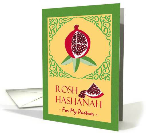 Sweet New Year for Partner with Rosh Hashanah Pomegranate card