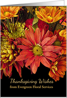For Customers Thanksgiving Business Custom Front with Flowers card