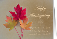 Thanksgiving Scripture with Maple Leaves and Psalm 136 1 card