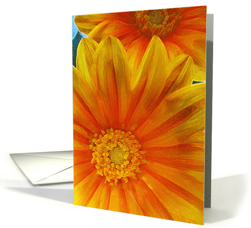 Flower Girl Invitation with Yellow Gazania Flowers Painting card