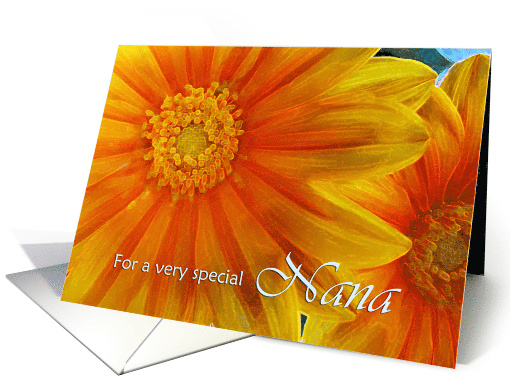 Birthday Poem for Nana with Gazania Flowers Painting card (1239110)