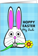 For My Dads Easter with Cute Bunny Holding a Flower in Its Mouth card