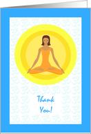 Thank You Yoga Instructor with Meditation Yoga Pose and Sun card