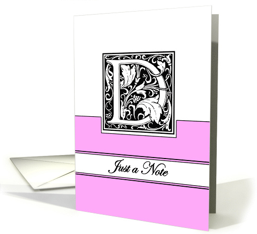 Monogram Letter D Any Occasion Blank in Arts and Crafts Style card