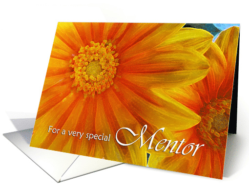 Thank You for Mentor, Yellow Orange Gazania Flowers card (1267436)