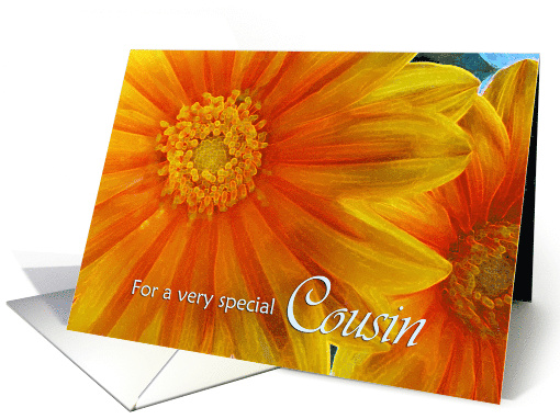 Cousins Day for Female Cousin with Bright Gazania Flowers card