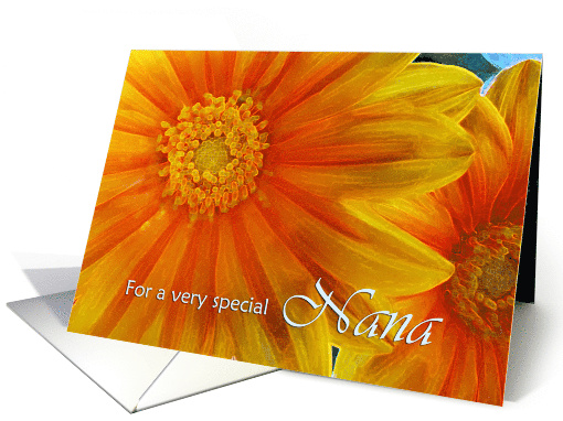 Mother's Day for Nana with Yellow Orange Gazania Flowers card