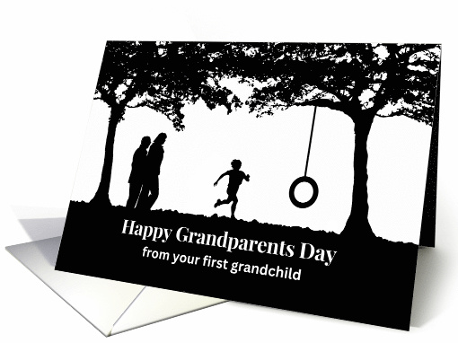 From Only Grandchild Grandparents Day with Tire Swing and Tree card