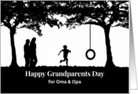 For Oma and Opa Grandparents Day with Child Running to Swing card