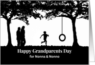 For Nonna and Nonno Grandparents Day with Child Running to Swing card