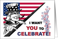 Labor Day Birthday I Want You to Celebrate with Uncle Sam card