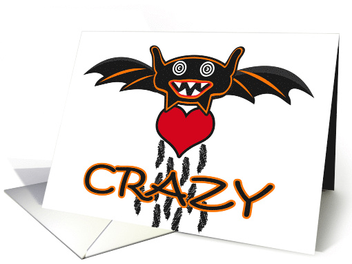 Adult Halloween, Batshit Crazy for You, Heart and Guano card (1291442)