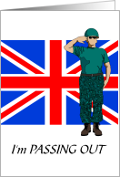 Passing Out Announcement, Soldier Saluting, Union Jack card