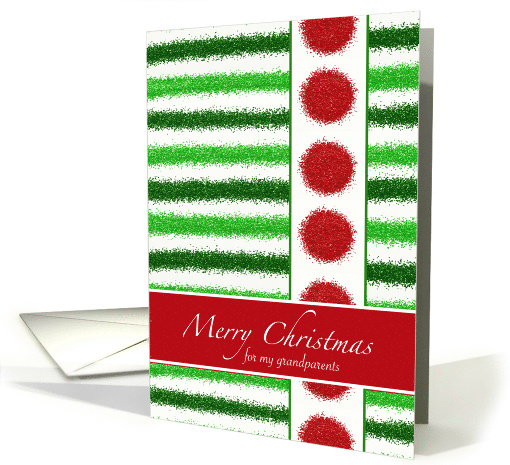 Christmas for Grandparents with Faux Glitter Geometric Design card