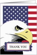 Veteran Thank You for Military Service with Eagle and American Flag card