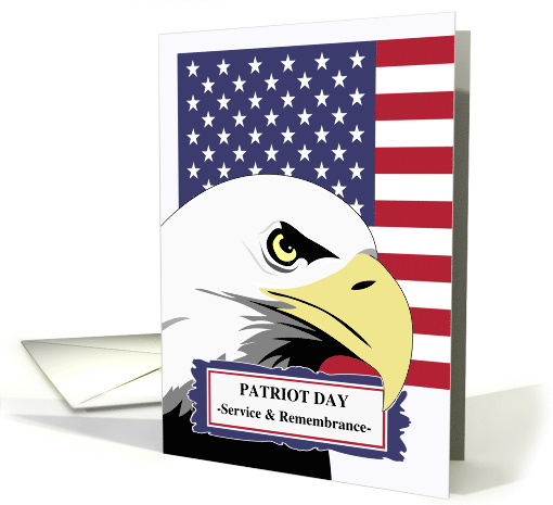 Patriot Day Service and Remembrance with Eagle and American Flag card