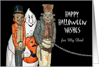 For Dad Halloween with Custom Text and Vampire with Friends card