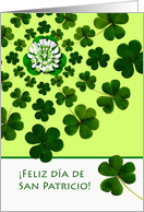 Feliz dia de San Patricio St. Patrick’s Day in Spanish with Shamrocks card