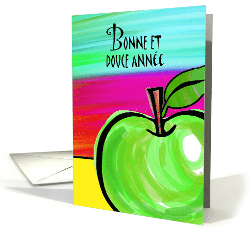 Rosh Hashanah in French Bonne et douce annee Good and Sweet Year card